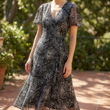 Black Abstract Mesh, Polyester, 160 gsm, ref EF-9035