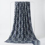 Dark Blue Damask Jacquard, Polyester
