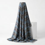 Blue Bold-Plaid Poplin, Cotton