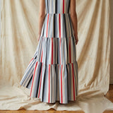 White Vertical-Stripe Canvas, Cotton