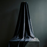 100% Polyester Velvet Fabric, 380 gsm, 160 cm — Black