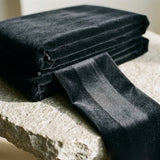 100% Polyester Velvet Fabric, 380 gsm, 160 cm — Black