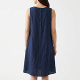 Linen Viscose Woven Fabric, 180 gsm — Navy