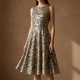Gold Sequin Mesh, Polyester, 180 gsm