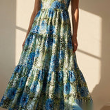 Blue Sequins Mesh, Polyester