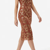 Gold Sequin Mesh, Polyester, 156 gsm