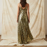 Gold Sequin Mesh, Nylon-Poly