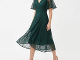 Dark Green Floral Lace, Nylon