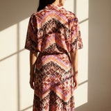 Red Openwork Jersey Knit, Polyester