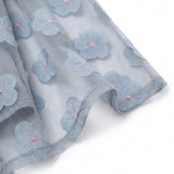 Light Blue Floral Chiffon, Polyester