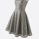 Silver Sequins Mesh, Polyester