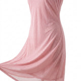 Pink Glitter-Dot Mesh, Polyester, 41 gsm