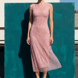 Pink Glitter-Dot Mesh, Polyester, 41 gsm
