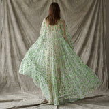 Green Floral Mesh, Polyester