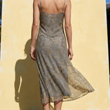 Gold Glitter-Floral Mesh, Polyester