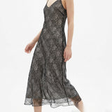 Black Horizontal-Line Mesh, Polyester