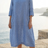 Blue Marl Woven, Linen-Tencel Lyocell — mockup: scene