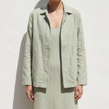 Polyester Stretch Linen-Look Fabric, 295 gsm, 160 cm — Khaki — mockup: scene