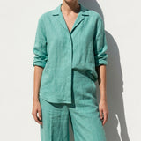 Teal Marl Woven, Linen-Tencel Lyocell — mockup: scene