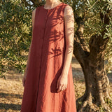 100% Polyester Linen-Look Fabric, 180 gsm, 160 cm — Red — mockup: scene