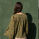 Yellow Floral Jersey Knit, Poly-Cotton — mockup: scene