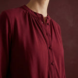 Cotton Viscose Stretch Jersey Knit Fabric, 160 gsm, 162 cm — Red — mockup: scene