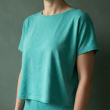 100% Cotton Jersey Knit Fabric, 158 gsm, 150 cm — Green — mockup: scene