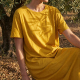 100% Cotton Jersey Knit Fabric, 204 gsm, 170 cm — Yellow — mockup: scene