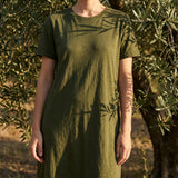 100% Cotton Jersey Knit Fabric, 205 gsm, 170 cm — Green — mockup: scene