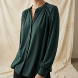 Washed Modal Polyester Stretch Jersey Knit Fabric, 190 gsm, 160 cm — Green — mockup: scene