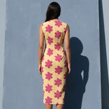Pink Flowers Crepe, Cotton — mockup: scene
