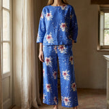 White Floral Woven, Linen-Viscose — mockup: scene