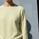 Polyester Cotton Stretch French Terry Fabric, 208 gsm, 168 cm — Yellow — mockup: scene