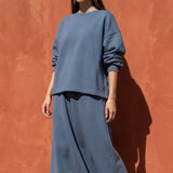 Blue-Grey Marl French Terry, Cotton-Poly, 380 gsm — mockup: scene