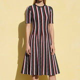 Black Vertical-Stripe Rib Knit, Poly-Metallic — mockup: scene