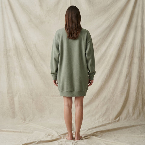 Heathered Green Marl Rib Knit, Polyester, 549 gsm
