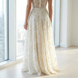 Gold Glitter-Floral Lace, Nylon-Spandex — mockup: scene