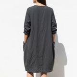 Viscose Nylon Stretch Linen-Look Fabric, 370 gsm, 145 cm — Grey — mockup: scene