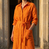 Orange Tone-on-Tone Herringbone Jacquard, Poly-Viscose, 183 gsm — mockup: scene