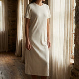 Polyester Stretch Rib Knit Fabric, 220 gsm, 165 cm — White — mockup: scene