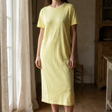 Cotton Linen Knit Fabric, 160 gsm, 170 cm — Yellow — mockup: scene