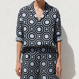 Black Squares Linen-Look, Polyester — mockup: scene