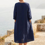 100% Polyester Linen-Look Fabric, 115 gsm, 150 cm — Navy, ref EF-7927 — mockup: scene