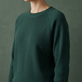 Polyester Modal Stretch Rib Knit Fabric, 380 gsm, 134 cm — Green — mockup: scene