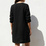 Jacquard 100% Polyester Linen-Look Fabric, 300 gsm, 155 cm — Black — mockup: scene