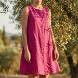 Polyester Viscose Stretch Linen-Look Fabric, 228 gsm — Pink, ref EF-213418 — mockup: scene