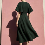 Polyester Stretch Scuba Knit Fabric, 360 gsm, 155 cm — Green — mockup: scene