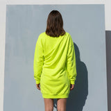 Brushed Polyester Cotton French Terry Fabric, 300 gsm, 170 cm — Yellow — mockup: scene