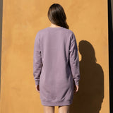 Brushed Cotton Polyester French Terry Fabric, 260 gsm, 157 cm — Purple — mockup: scene