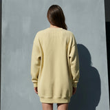 Polyester Stretch Rib Knit Fabric, 380 gsm, 180 cm — Yellow — mockup: scene